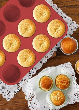 Economical 7in1 Nonstick Silicone Baking Cake Pan Cookie Sheet Molds Tray, Heat Resistant Bakeware Tools for Muffin Loaf Bread Pizza Cupcake