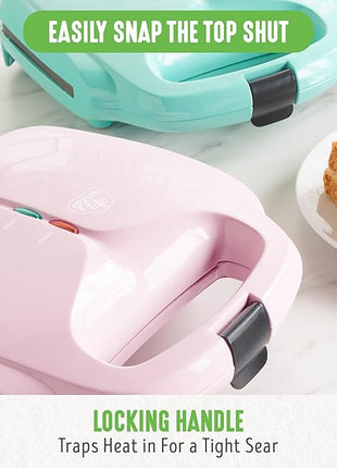 GreenLife Pro Electric Panini Press Grill and Sandwich Maker, Healthy Ceramic Nonstick Plates,Easy Indicator Light, PFAS-Free, Pink