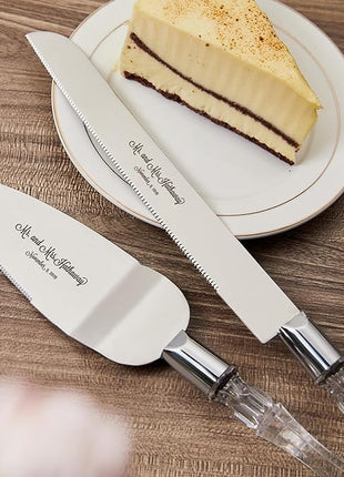 AW BRIDAL Personalized Wedding Cake Serving Set - Cake Knife 13.2 in, Cake Server 10.8 inch - Gift for Wedding, Anniversary, Engagement//DK001CPP42//