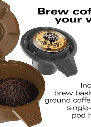 Hamilton Beach 49945 FlexBrew Single-Serve Coffee Maker Compatible with Pod Packs and Grounds, 1 Cup, Red