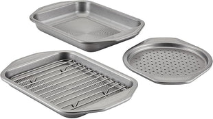 Circulon Total Bakeware Nonstick Toaster Oven & Personal Pizza Pan Baking Set, 4-Piece