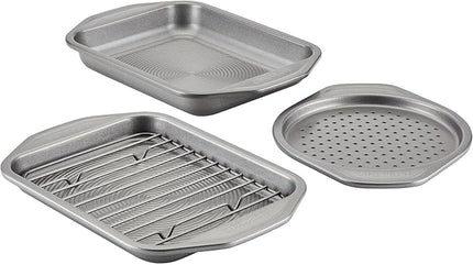 Circulon Total Bakeware Nonstick Toaster Oven & Personal Pizza Pan Baking Set, 4-Piece