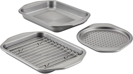 Circulon Total Bakeware Nonstick Toaster Oven & Personal Pizza Pan Baking Set, 4-Piece