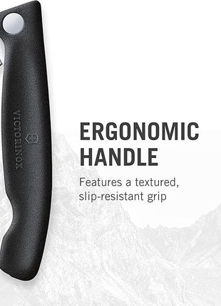 Victorinox Swiss Classic Foldable Paring Knife, Straight Edge Black 4.3 in