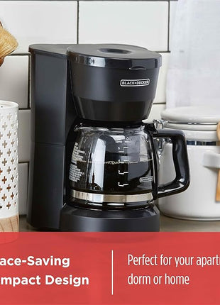 BLACK+DECKER 5-Cup Coffeemaker, Black, DCM600B