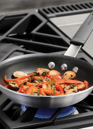 Tramontina Professional 8-Inch Non Stick Small Frying Pan, Heavy-Gauge Aluminum Skillet with Reinforced Nonstick Coating, Gray Handle, Dishwasher and Oven Safe