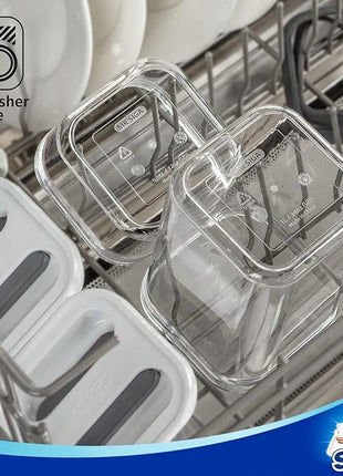 MR.SIGA 4 Pack Airtight Food Storage Container Set, BPA Free Kitchen Pantry Organization Canisters, One-handed Airtight Cereal Snack Candy Storage Containers, 360ml / 12.2oz, Small, White