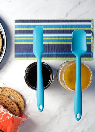 RSVP International Ela's Favorite Silicone Spatula, Turquoise, 8" | BPA-Free Silicone | Scrape Batters, Flip Eggs, Ice Cakes, & More | Dishwasher Safe & Heat Resistant | Cooking & Baking