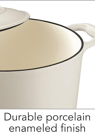 Tramontina Bestow Enameled Cast Iron Dutch Oven Pot with Lid, Round 5.5-quart, Matte White