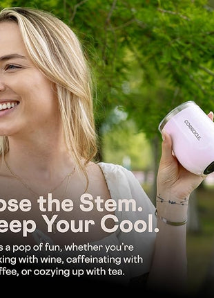 Corkcicle Stemless Wine Tumbler - Keeps Drinks Cold for 6 Hours - Triple-Insulated Stainless Steel - Non-Slip Base - Summer Drinkware Gift - Keeps Drinks Ice Cold - 12 oz - Champagne Dreams