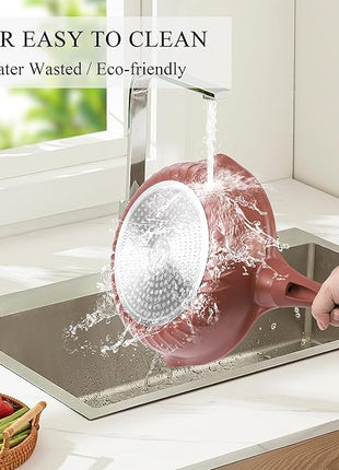 Vinchef Nonstick Toxin-Free Ceramic Cookware Deep Frying Pan Saute Pan with Lid, 12in/5.5Qt Fry Pan, German 3C+ Ceramic Coating Technology, Heat Indicator, Induction Compatible