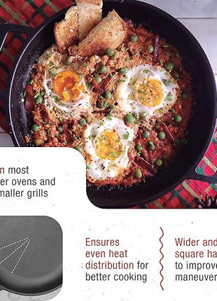 Victoria Cast Iron Round Skillet with Double Loop Handles, Made in Colombia, 10 Inches