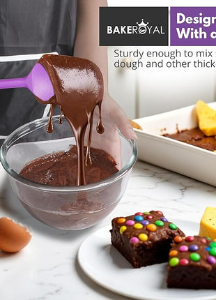 Silicone Spatula Set - 4-Piece Rubber Spatulas Silicone Heat Resistant 600°F for Everyday Task - Seamless Design Kitchen Spatulas for Nonstick Cookware - Purple