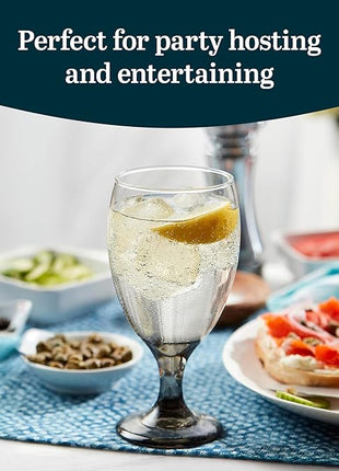 Libbey Classic Glass Goblets Set Of 12, Dishwasher Safe 16.25 Oz Drinking Goblets for Tea, Sangria and More, Ideal Stemmed Water Glasses for Parties