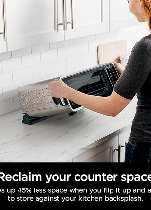 Ninja SP201 Digital Air Fry Pro Countertop 8-in-1 Oven with Extended Height, XL Capacity, Flip Up & Away Capability for Storage Space, with Air Fry Basket, Wire Rack & Crumb Tray, Silver