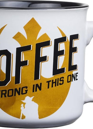 Silver Buffalo Star Wars The Coffee is Strong In This One Ceramic Camper-Style Coffee Mug, 20-Ounces