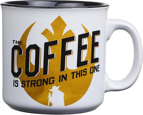 Silver Buffalo Star Wars The Coffee is Strong In This One Ceramic Camper-Style Coffee Mug, 20-Ounces