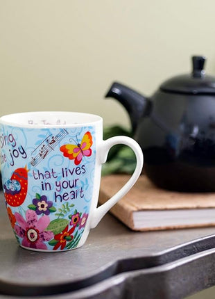 Divinity Boutique Ceramic Boxed Mugs, One Size, Sing Joy Bird (23579)