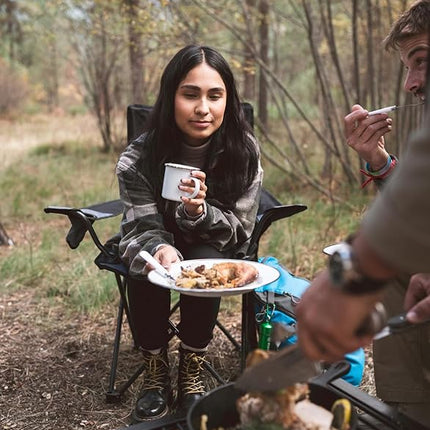 Stansport Deluxe 24-Piece Enamel Tableware Set - Enamel Plates and Bowls Lightweight and Durable Camp Dish Set for Camping and Backpacking Plates and Bowls for 4 People