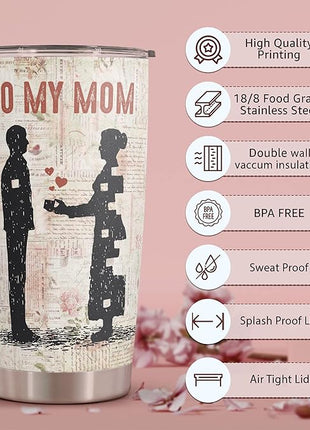 Macorner Mothers Day, Birthday Gifts for Mom, Women & Christmas Gifts From Son, Kids, Stainless Steel Tumbler 20oz