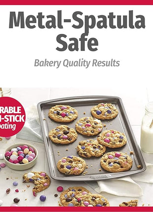 GoodCook Everyday Nonstick Carbon Steel 13” x 9” Baking Sheet Set, 3 Pack – Standard-Sized Carbon Steel Cooking Pans, Bakeware Set, Cookie Sheets for Baking, Oven Pan Set