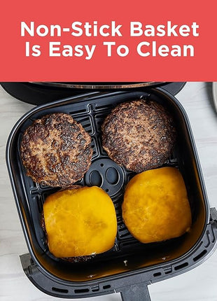 BLACK+DECKER Purifry 6QT Air Fryer, Timer with Auto Shut-off and Shake Reminder, Digital LED Touchscreen and 9 Presets, 1500w up to 400 F, Dishwasher Safe Parts