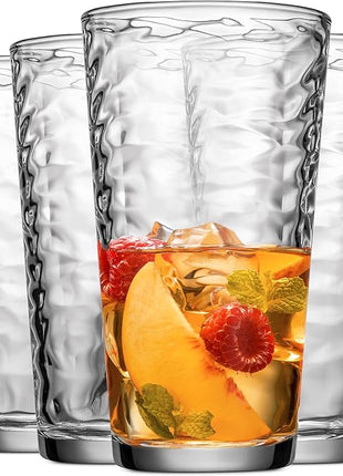 Glaver's Drinking Glasses Set of 10 Highball Glass Cups, 17 Oz Cooler Glassware. Home and Bar Everyday Basic Drinkware Elegant Kitchen Glasses for Water, Juice, Cocktails, Iced Tea.