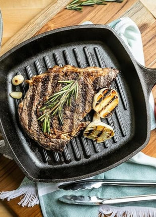 Lodge Cast Iron Grill Pan, Square, 10.5 Inch