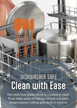 Kaluns Silicone Spatula Set, 4 Rubber Spatulas 600°F Heat Resistant, Nonstick Seamless Design with Stainless Steel Core, Dishwasher Safe, BPA free, Bonus Tongs Included