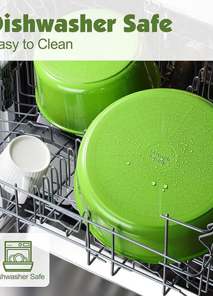 SENSARTE 17 Piece Ceramic Pots and Pans Set, Nonstick Detachable Handle Cookware, Induction Kitchen Cookware Set with Removable Handle, Dishwasher ＆ Oven Safe (Green)