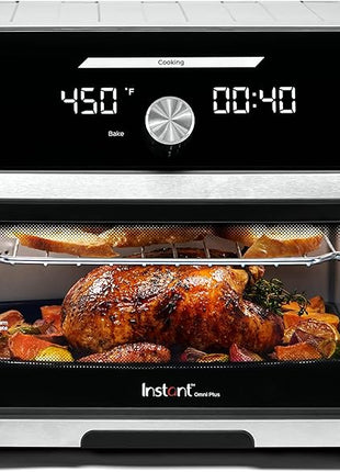 Instant Pot Omni Plus 19QT/18L Toaster Oven Air Fryer, 10-in-1 Functions, Fits 12" Pizza, Crisp, Broil, Bake, Roast, Toast, Warm, Convection, 100+ In-App Recipes, from the Makers of Instant Pot, Black