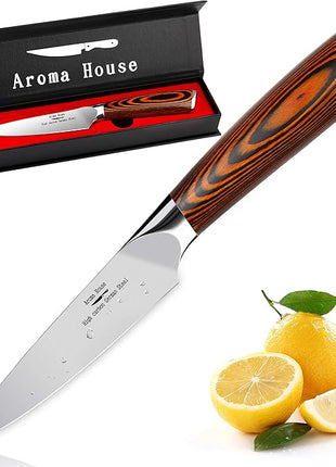 Paring Knife 4 inch - Paring Knives Best Small Kitchen Knife Fruit Knife,German High Carbon Stainless Steel Ultra Sharp Peeling with Ergonomic Handle