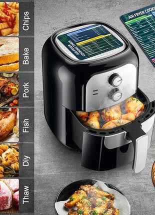 Air Fryer Magnetic Cheat Sheet Set, Cook Times Chart Air Fryer Accessories Magnet Sheet Quick Reference Guide for Cooking and Frying, Easy to Use, Excellent Kitchen Assistant