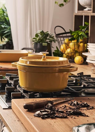 Staub Cast Iron 4-qt Round Dutch Oven - Citron
