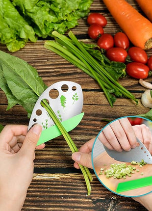VlBlRlIT2025 Upgraded Herb Scissor,Leaf Stripper,Stainless Steel 5Blade Kitchen Scissors,Peelers for Kitchen,forChopping Chive,Vegetables,Salad,collard Greens,Parsley,Rosemary As Christmas gifts Green