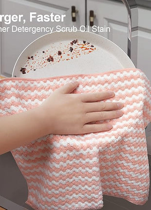 JOYMOOP 12 Pack Microfiber Cleaning Cloth, Larger Kitchen Towels, Dish Rags for Dish Drying Washing, Absorbent Streak Free Lint Free Rags for Cleaning - 11.81" x 15.75"