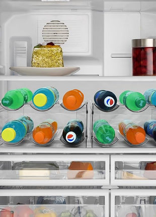 4 Pack Water Bottle Organizer, Stackable Kitchen Pantry Organization and Storage Shelf, Plastic Bottle Holder for Fridge Kitchen Cabinet Organizer and Storage, Tumbler Mug Cup Organizer