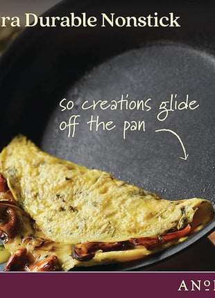 Anolon 87538 Smart Stack Hard Anodized Nonstick Frying Pan / Fry Pan / Hard Anodized Skillet - 12 Inch, Black