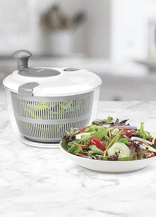 Cuisinart Large Salad Spinner- Wash, Spin & Dry Salad Greens, Fruits & Vegetables, 5qt, CTG-00-SASG Grey