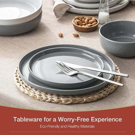 Famiware Milkyway Stoneware Dinnerware Sets with Mugs, Service for 4 (16pcs), Plates and Bowls Sets, Scratch Resistant, Microwave and Dishwasher Safe Dishes Set, Multi-color