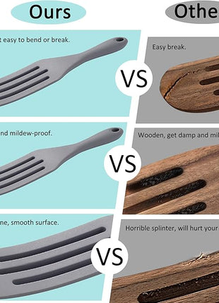 Tongjude Silicone Spurtle Set, Silicone Spatula Set, Heat Resistant Cooking Utensil for Nonstick Cookware, Serving，Baking, Whisking, Smashing, Scooping, Spreading, 8 Piece