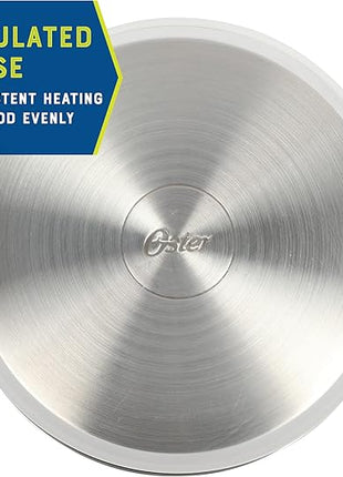 Oster Sangerfield 12-Piece Stainless Steel Cookware Set With Kitchen Tools, Non-Stick Pots and Pans, Durable Oven Safe Cookware for Home Cooking