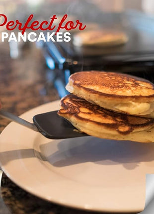 UpGood Silicone Turner Set 600ºF Heat Resistant - Large & Small Kitchen Spatulas with Tapered Edges & Flexible Stainless Steel - Cooking Utensil for Flipping Egg, Pancakes in Nonstick Cookware (2 Pcs)