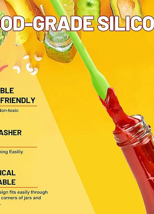 Anaeat Mini Silicone Spatulas - Set of 4 Multifunctional Small Kitchen Scraper Lotion Stirrer Tiny Makeup Beauty Spatula Reusable for Jam Jar, Cosmetic Bottles, Narrow Can and Thin Bottles (Colorful)