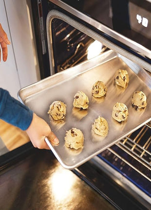 KITCHENATICS Jelly Roll Size Baking Sheet Pans, Premium Quality Aluminum Cookie Sheets for Roasting & Baking, Rimmed Nonstick Sheet Pans - Warp Free, Durable & Easy Clean - 10.6" x 15.6" IN, Set of 2