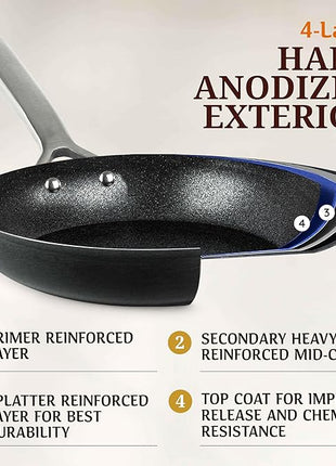 GRANITESTONE 20 Pc Hard Anodized Induction Cookware Sets, Kitchen Pots and Pans Set Non Stick, Anodized Kitchen Cookware Sets, Nonstick Cookware Set, Non Stick Pots and Pan Set, Oven & Dishwasher Safe