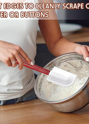 Set of 3 High Temp Silicone Spatulas Heat Resistant Rubber Commercial Heavy Duty Silicone Scraper Spatula with Handle for Kitchen Baking Cooking(14 x 3 Inches,Spatula)