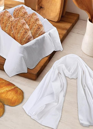 Urban Villa Flour Sack White Kitchen Towels 100% Cotton Highly Absorbent Dish Towels for Bread Proofing Baking Drying Dinnerware Glass Embroidery DIY Projects Zero Lint 27x27 Inches (8 Pack)