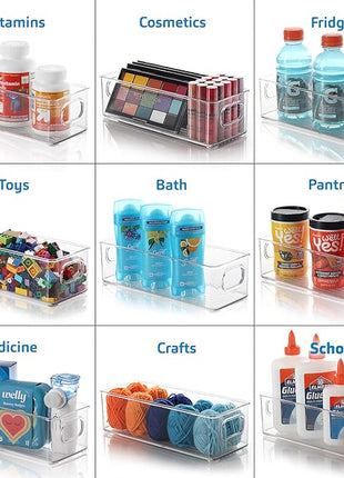 STORAGEBUD Fridge Organizer - 2 Pieces Refrigerator Organizer Bins - Pantry Organization and Storage for Fridge & Refrigerator- BPA Free Freezer Organizer Bins