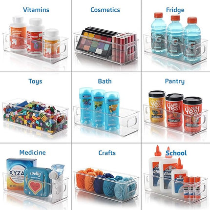 STORAGEBUD Fridge Organizer - 2 Pieces Refrigerator Organizer Bins - Pantry Organization and Storage for Fridge & Refrigerator- BPA Free Freezer Organizer Bins